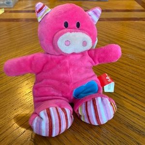 Gitzy-baby rattle pink pig stuffy